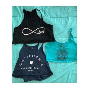 Bundle of three crop tops